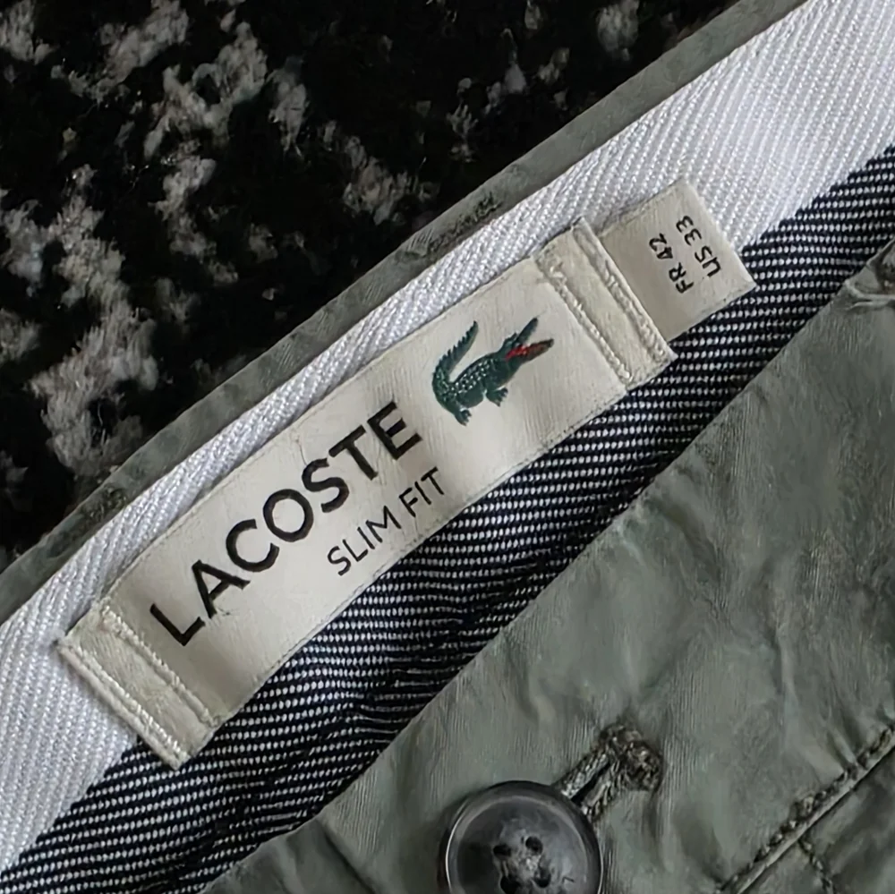 LACOSTE Slim Fit Green Khaki Chino Pants Mens Size 33